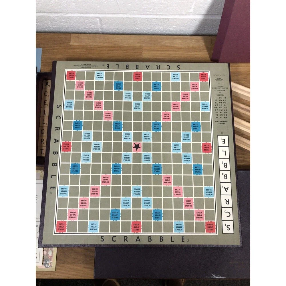 Vintage Scrabble Crossword Game Selchow & Righter SelRight 1953 Missing 1 